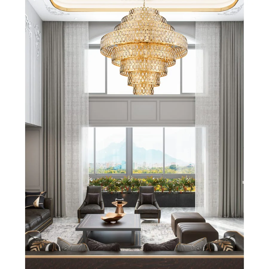 Z-Lite Dealey 25 Light 45" Wide Crystal Waterfall Chandelier - Image 3