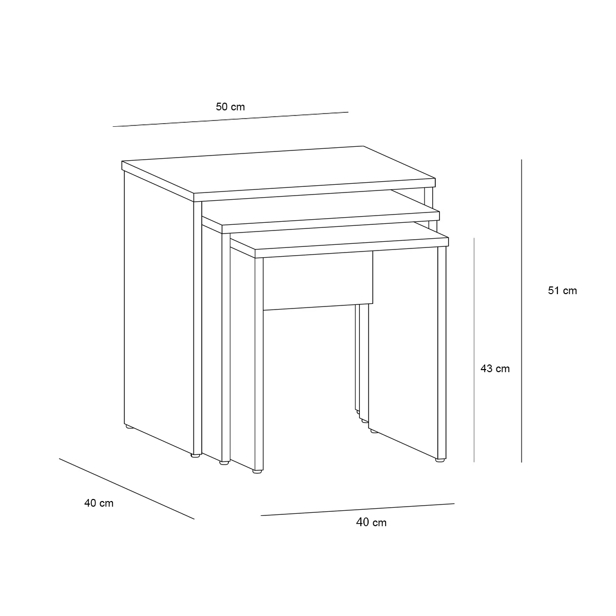 طقم ترابيزات جانبية - 3 قطع - MIRA45 - Image 2